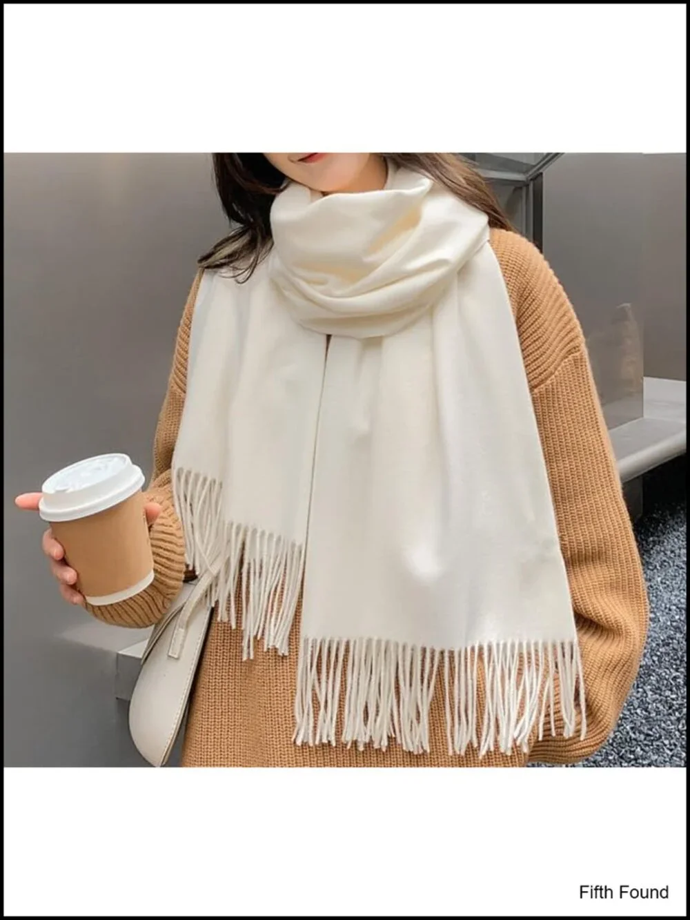 Oversized Soft Warm Winter Scarf Shawl Wrap with Tassels 78.7 x 26.8